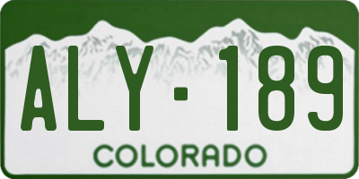 CO license plate ALY189