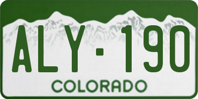 CO license plate ALY190