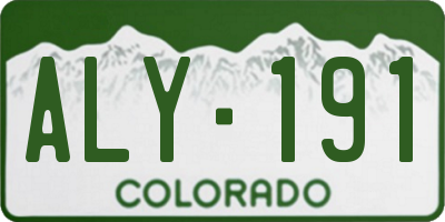 CO license plate ALY191