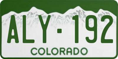 CO license plate ALY192