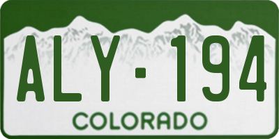 CO license plate ALY194