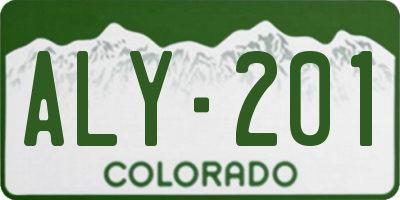 CO license plate ALY201