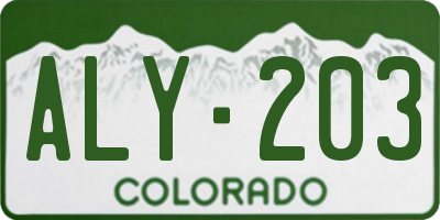 CO license plate ALY203