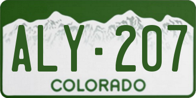 CO license plate ALY207