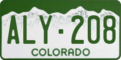 CO license plate ALY208