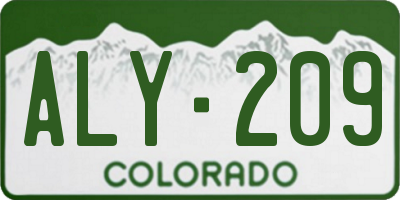 CO license plate ALY209