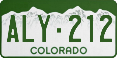CO license plate ALY212