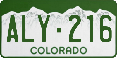 CO license plate ALY216
