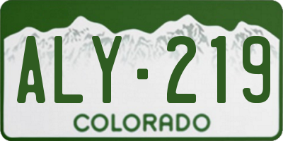 CO license plate ALY219