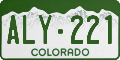CO license plate ALY221