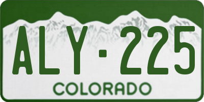 CO license plate ALY225