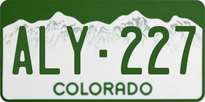 CO license plate ALY227