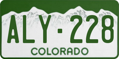 CO license plate ALY228