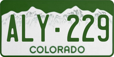 CO license plate ALY229