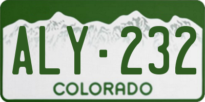 CO license plate ALY232