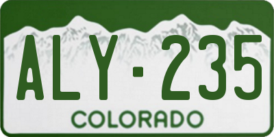 CO license plate ALY235
