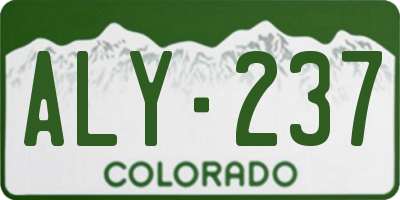 CO license plate ALY237