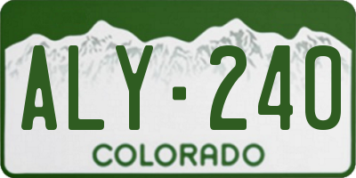 CO license plate ALY240