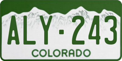 CO license plate ALY243