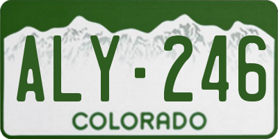 CO license plate ALY246