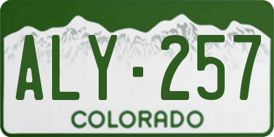 CO license plate ALY257