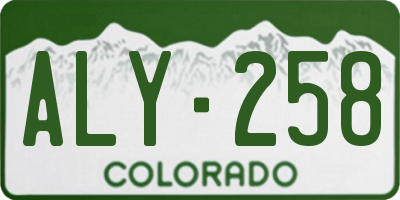 CO license plate ALY258