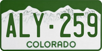 CO license plate ALY259