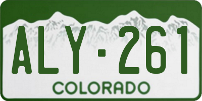 CO license plate ALY261