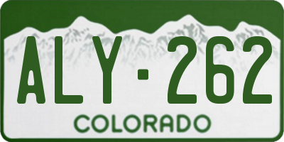CO license plate ALY262