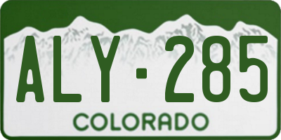 CO license plate ALY285