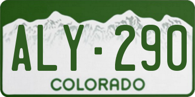 CO license plate ALY290