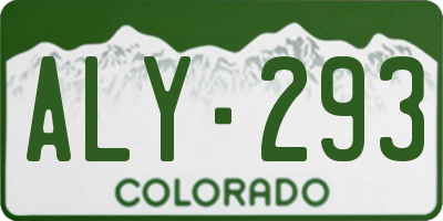 CO license plate ALY293