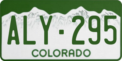 CO license plate ALY295