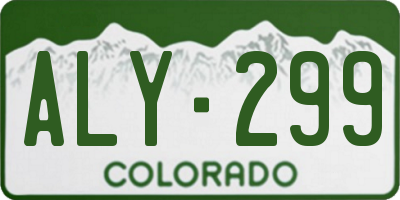 CO license plate ALY299