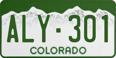 CO license plate ALY301