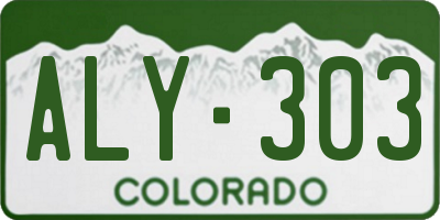CO license plate ALY303