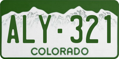 CO license plate ALY321