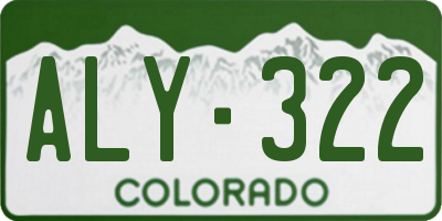 CO license plate ALY322