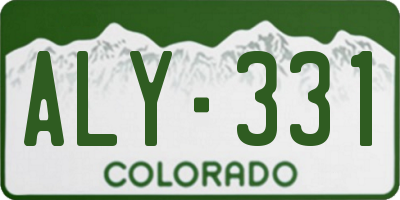 CO license plate ALY331