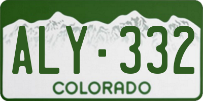 CO license plate ALY332