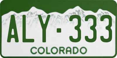 CO license plate ALY333