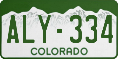 CO license plate ALY334