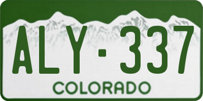 CO license plate ALY337