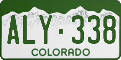 CO license plate ALY338