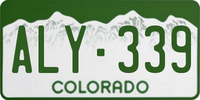 CO license plate ALY339