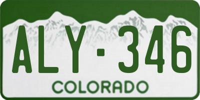 CO license plate ALY346