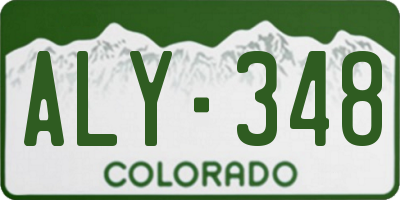 CO license plate ALY348