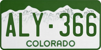 CO license plate ALY366