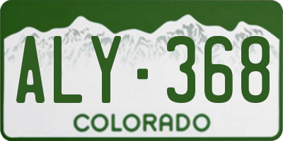 CO license plate ALY368