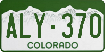 CO license plate ALY370